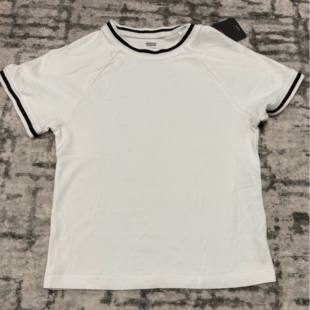 NWT Levis White Boys T-Shirt with Black Trim